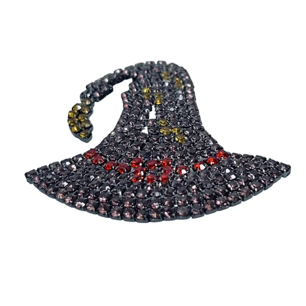 Von Maur Cescabelle Rhinestone Witch Hat Brooch With Articulating Hat Tip (5963) - Picture 3 of 6